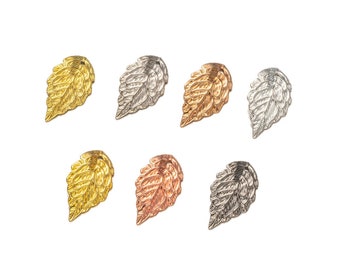Breloques feuilles en métal : argent, or, bronze, fabrication de bijoux (50 pièces)