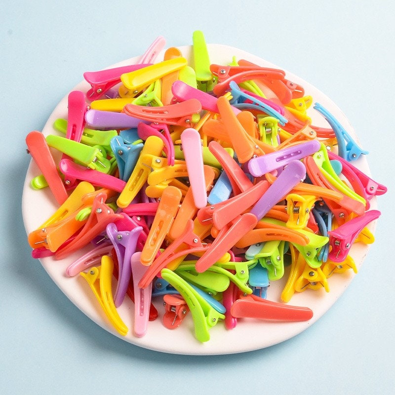 6 Pcs Feragli Per Capelli, Plastica Anatra Bill Clip, Alligatore - Foto 2