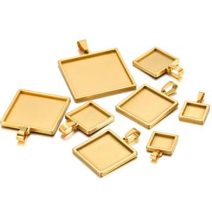 5Pc Base 10/15/20/25/30mm Stainless Steel Pendant Charm Base Setting Cabochon Cameo Tray Bezel Blank for Jewelry Making Findings