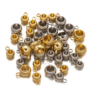 20Pcs Stainless Steel Large Hole Loose Spacing Beads For DIY Pendant Necklace Bracelet Connectors Jewelry Making Accessories.