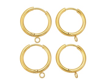 10pcs Stainless Steel 16mm Hoop Earrings with Jump Rings for DIY Earring Pendants Women Jewelry Accessories.