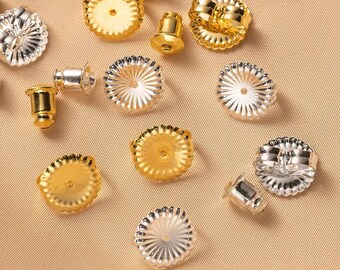 20pcs 18K Gold Plated Jumbo Earring Backs, DIY Earring Supplies