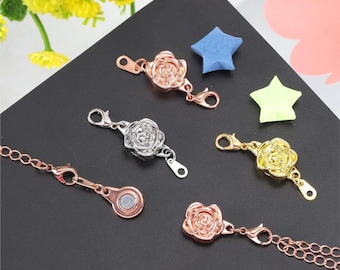 5 convertidores de cierre de rosa, extensores de pulsera y collar