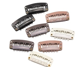 32mm U-Shape Snap Hair Clips for Wigs, Extensions (50 Pcs)