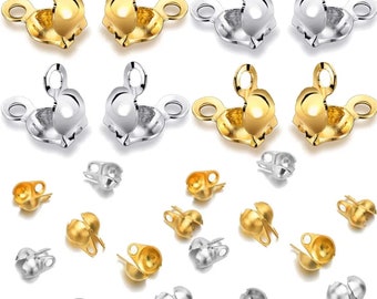 100 pièces connecteur d'extrémité de perle ouverte en acier inoxydable 1.5/2.4/3.2mm pour collier à monter soi-même bracelet fournitures de fabrication de bijoux matériau fait main