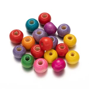 20-200 Stück Multicolor Mixed Runde Naturholz Ball lose Spacer Perlen DIY Schmuck machen Halskette Armband Zubehör Zubehör.