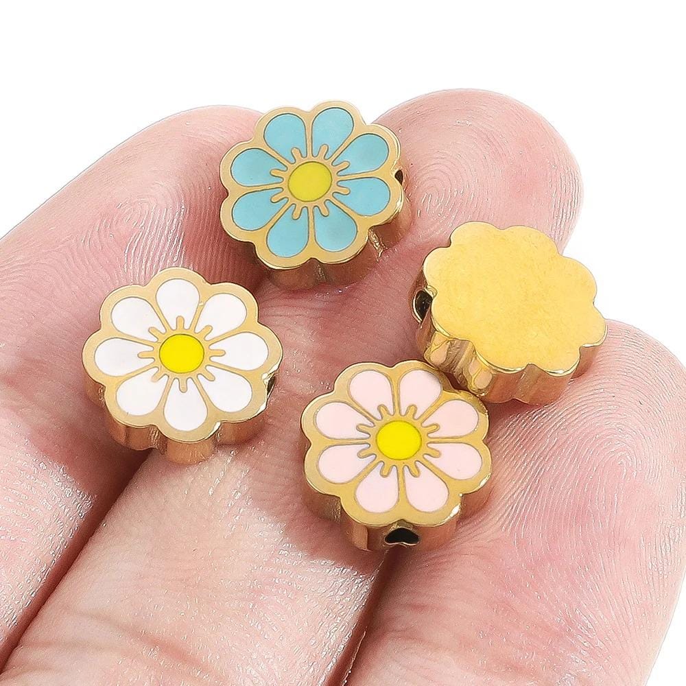 30 Ciondoli Fiori Di Ciliegio Smaltati - Per Bracciali, Collane Fai Da Te, Lega Metallica - Foto 6