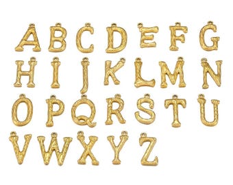5pcs Stainless Steel Alphabet Charms - DIY Jewelry Making