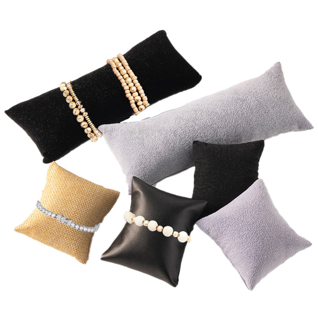 TTGoods - Fluwelen Armband Horloge Kussen Voor Sieraden Display Opbergdoos 12 Stuks Donkergrijs