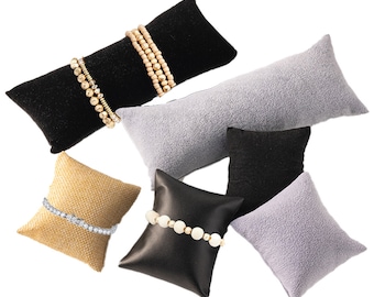 Schwarzes Samt Leinen Armband Uhr Kissen Kissenhalter für Armreifen Accessoires Schmuck Display Small Business Boutique Verkauf