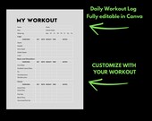 Personal Exercise Planner, Gym Log, Fitness Log, Daily Workout Log, Fitness Planner, Printable Workout Log, Printable Gym Planner, Fitness