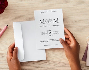 Editable Wedding Ring Wedding Invitation Template, printable, Wedding Invitation, Wedding Ring Invitation, Printable Wedding Invitation