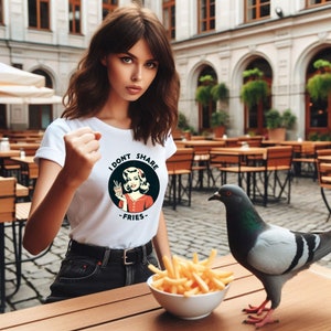 I Don't Share Fries Boyfriend Tee for Women, I Woke Up Like This Unisex HD Cotton™ T-shirt, Funny T Shirt, Cotton, Trendy Shirt, Graphic Tee