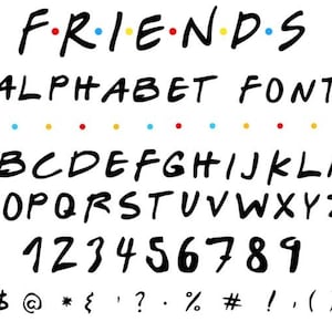 Vriendenlettertype digitale download: op retro tv-show geïnspireerd lettertype, supereenvoudig te installeren. voor gebruik met canvas en meer. Je kunt ook doorverkopen