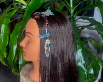 Resin Fairy Wings with Agate Hair Chains
