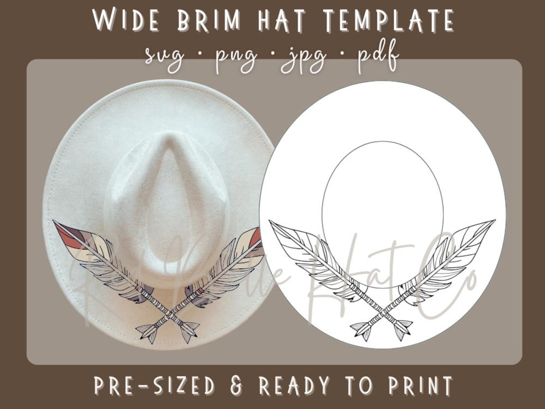 Wide Brim Hat Template: Feathered Arrows Stencil (digital Download) - Etsy
