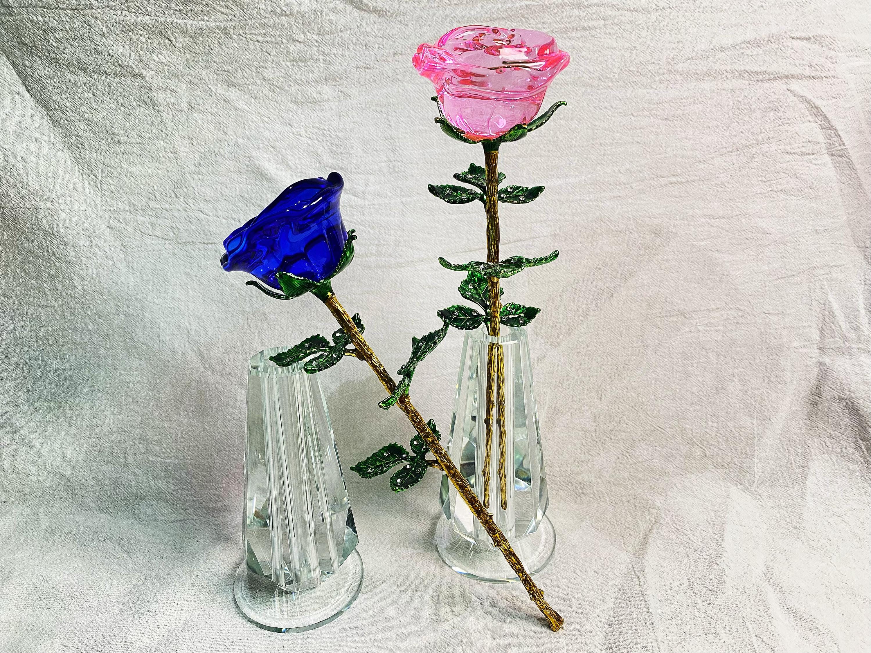 Glass Rose Flower,crystal Rose, Beautiful Flowers, Home Decoration