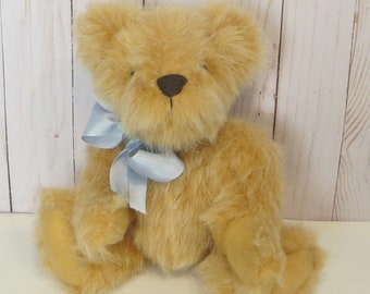 Artist Teddy Bear - Jointed Teddy Bear - Plush Handmade Collectors Bear - Cream Teddy Bear