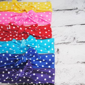Retro polka dot womens headband wrap to match your swimsuit Choose your color