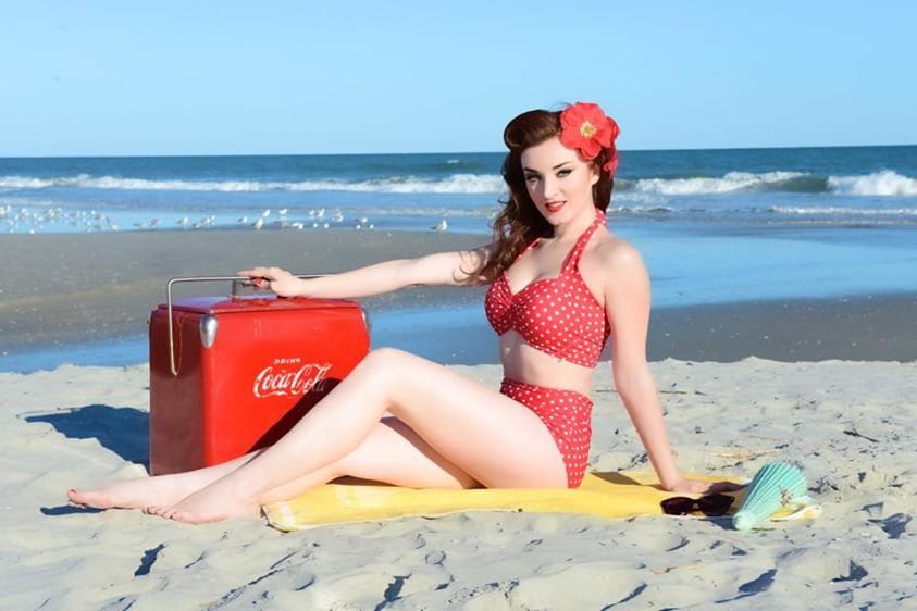 Red Dolly Red & White Polka Dot Retro Pin up High Waist Red Dolly Red & White Polka Dot Retro Pin up High Waist