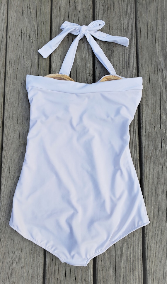 Classic Retro One Piece in Solid White - Etsy