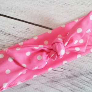 Retro Pink & White Polka Dot Womens Headband Wrap to Match Your ...