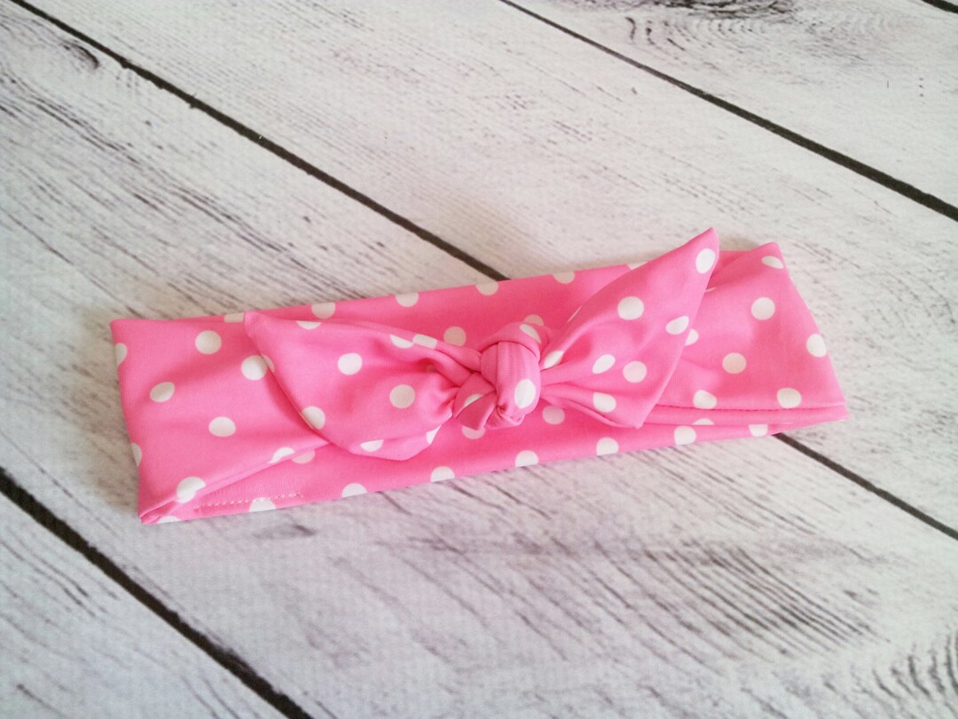 Retro Pink & White Polka Dot Womens Headband Wrap to Match Your ...