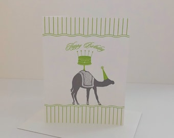 Letterpress Camel Birthday Card