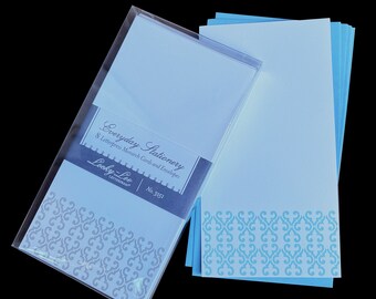 Letterpress Monarch Cards (Versailles) Gray or Blue