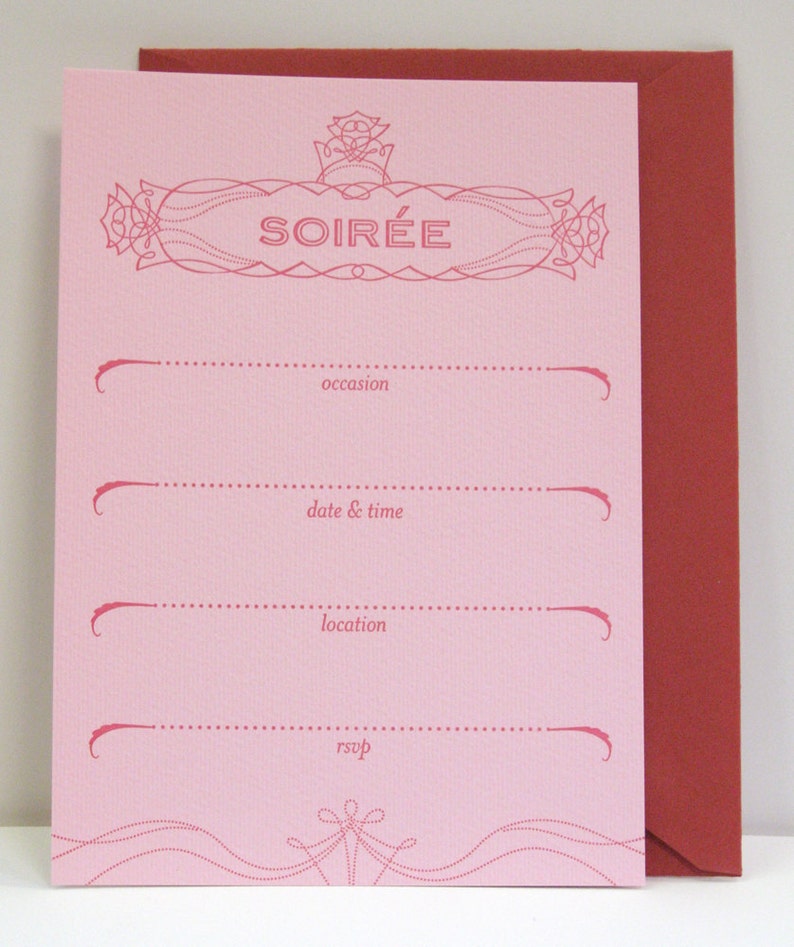 Letterpress Boxed Soiree Cards blue Etsy
