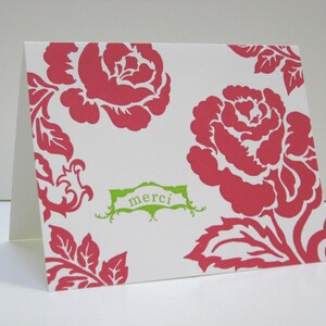 Letterpress Roses Thank You Note Sets