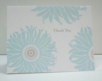 Letterpress Sunflower Thank You Notecards