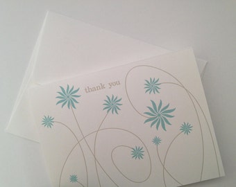 Letterpress Spikes Thank You Notecards