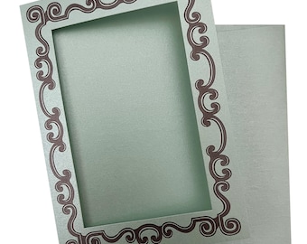 Metallic  Mint Letterpress Photo Cards (Arabesque)