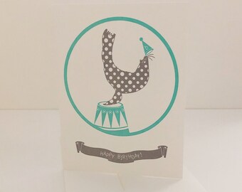 Letterpress  Seal Birthday Card