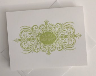 Arabesque Letterpress Birthday Card