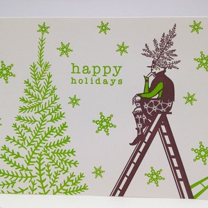 Letterpress Elf Holiday Cards