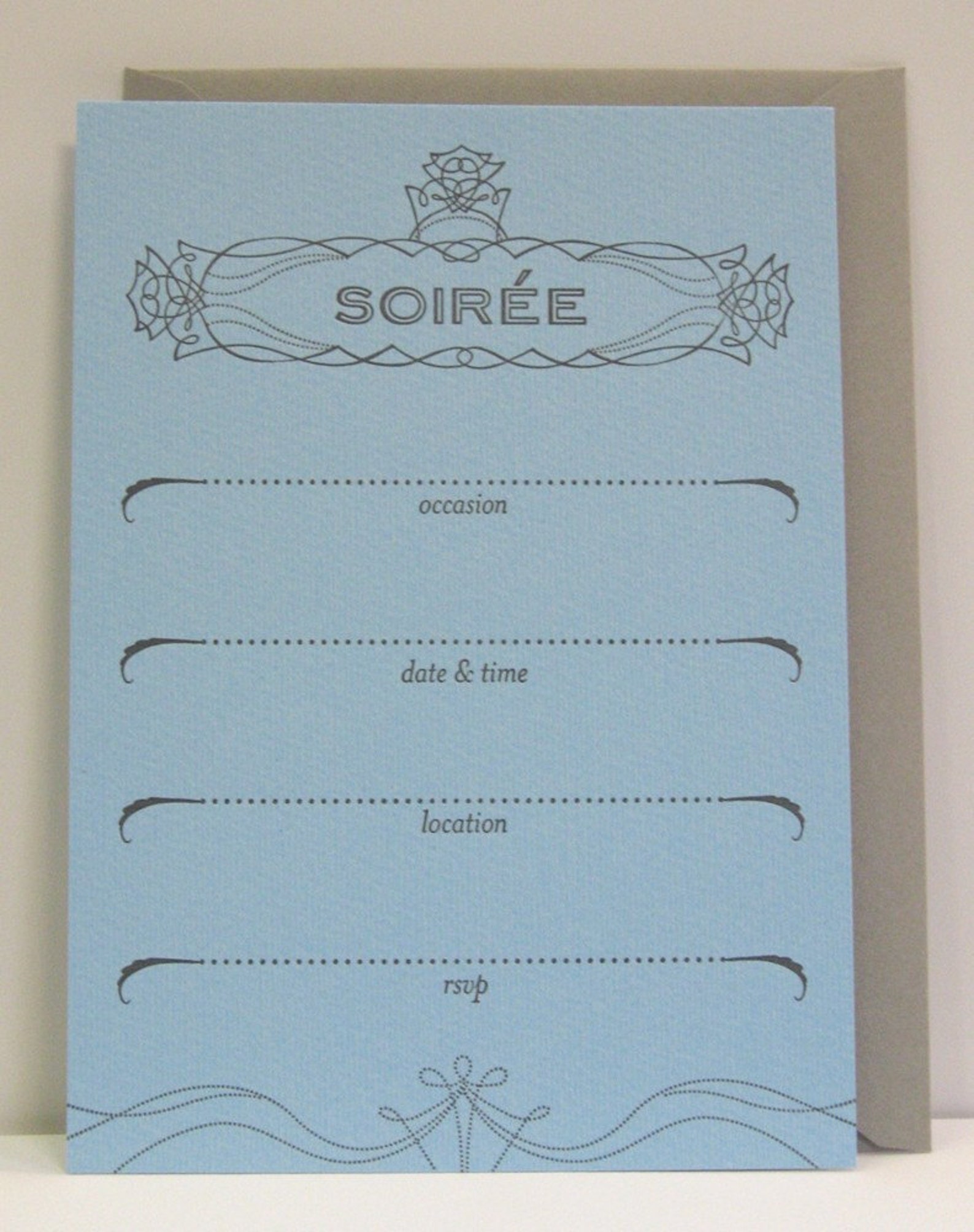 Letterpress Boxed Soiree Cards blue Etsy