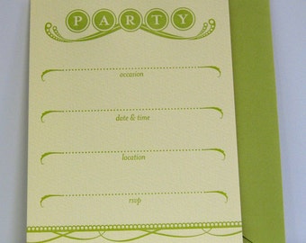 Letterpress Boxed Party Invitations (Yellow)