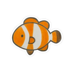 Cute Fish Sticker, Ocean Animal Decals, Laptop Sticker, Cute Hand-Drawn Fish, Scrapbooking Sticker, Planner Decor, Gift For Fish Lovers