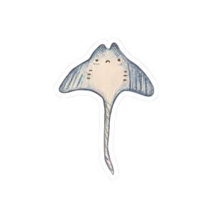 Schattige kawaii pijlstaartrogtekening, handgetekende ontwerp, schattig, laptopsticker, sticker scrapbooking, sticker leuke flirt, sticker leuke flirt, voor kinderen, voor haar