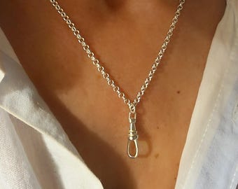 Sterling Silver Swivel Clasp Necklace | rolo chain