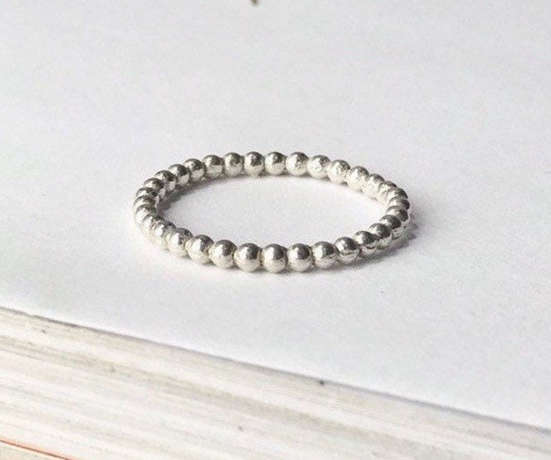 925 Silver Bead Ring stacking ball ring 925 sterling silver image 3