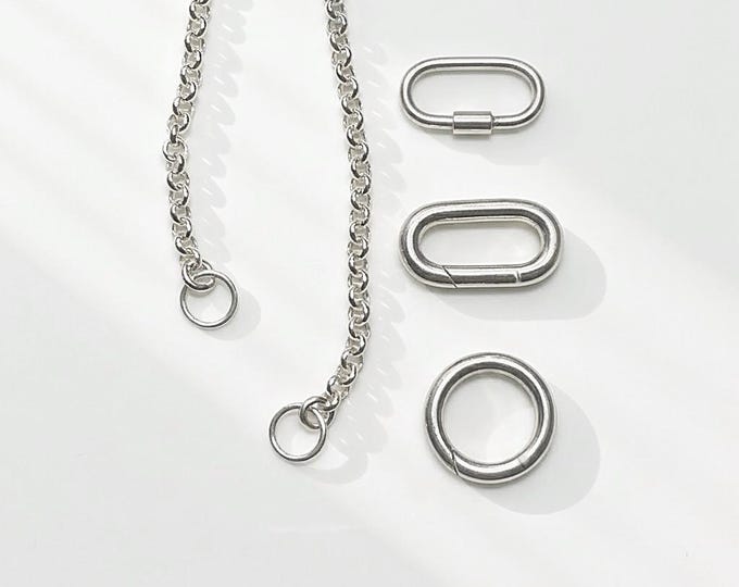 Sterling Silver Rolo Chain | optional charm clasp