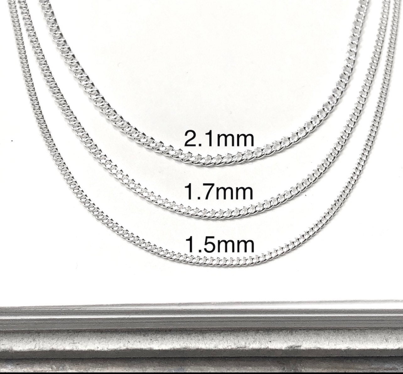 Silver Chain Necklace Layering Chain 