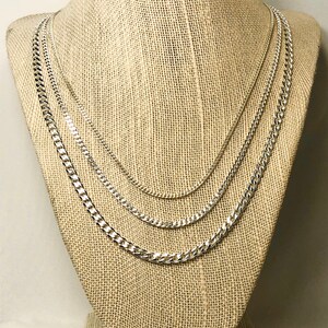 Silver Curb Chain Necklace Men, Women, Teens solid 925 sterling 14 24 lengths image 6