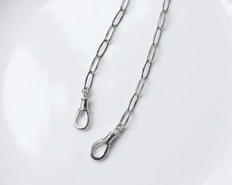 Double Swivel Clasps Paperclip Necklace | 925 Silver Heavy-Plate