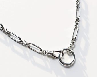 Sterling Silver Double Clasp Trombone Chain | adjustable length