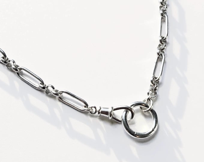 Sterling Silver Double Clasp Trombone Chain | adjustable length