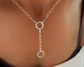 Silver Charm Clasp Rolo Chain Necklace | 4mm Wide, Removable Extension | 925 premium plate